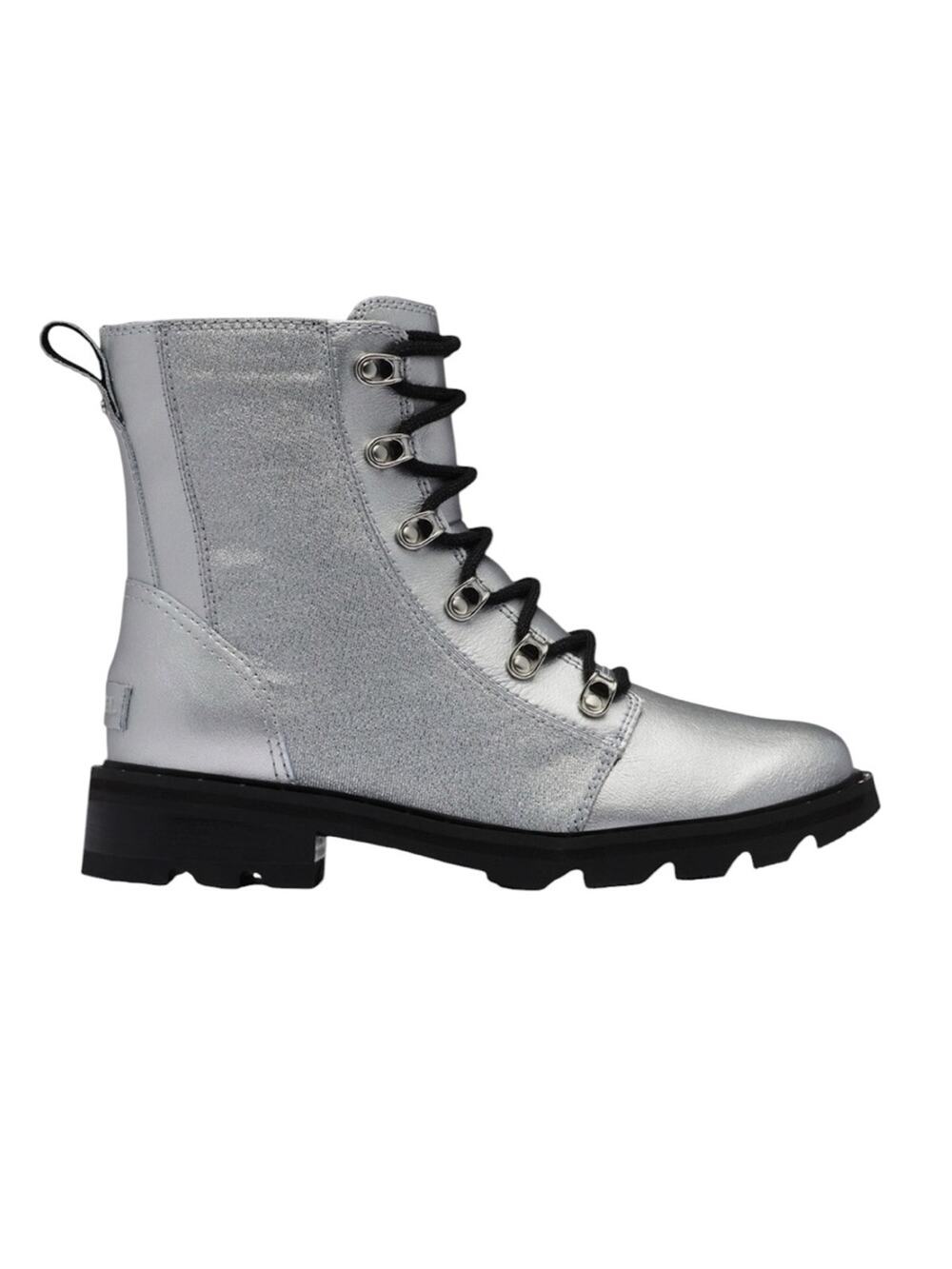 <<Sorel Silver Metallic Lace up Lenox Combat Boots – sz 8M